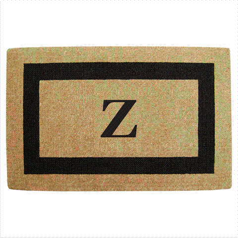 02080z Single Picture - Black Frame 30 X 48 In. Heavy Duty Coir Doormat - Monogrammed Z