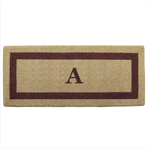 02074a Single Picture - Brown Frame 24 X 57 In. Heavy Duty Coir Doormat - Monogrammed A