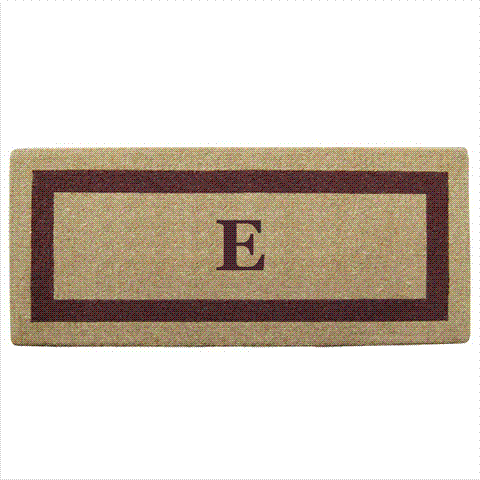 02074e Single Picture - Brown Frame 24 X 57 In. Heavy Duty Coir Doormat - Monogrammed E