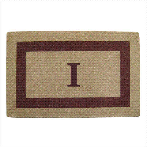 02083i Single Picture - Brown Frame 30 X 48 In. Heavy Duty Coir Doormat - Monogrammed I