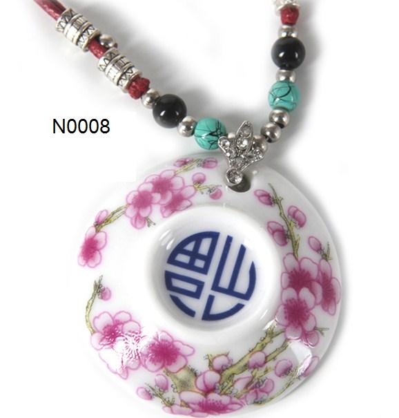 N0005 Cherry Blossom Porcelain Necklace