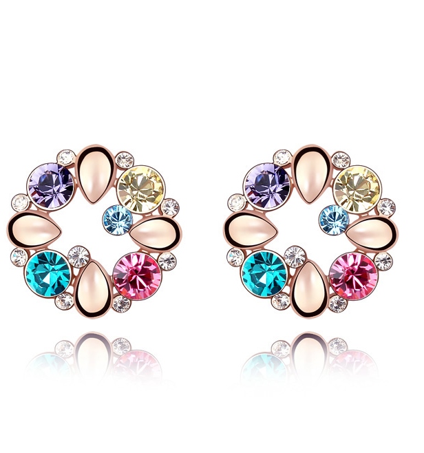 E0013 Beautiful Colored Crystal Earring