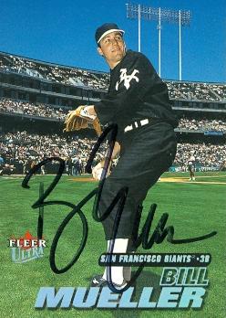 76996 Bill Mueller Autographed Baseball Card San Francisco Giants 2001 Fleer Ultra No .191