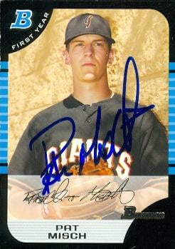 76997 Pat Misch Autographed Baseball Card San Francisco Giants 2005 Bowman Rookie No .241