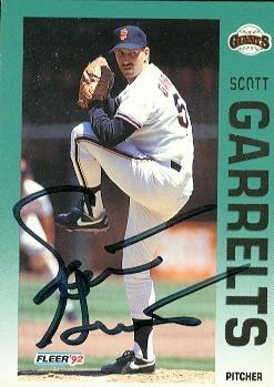 76998 Scott Garrelts Autographed Baseball Card San Francisco Giants 1992 Fleer No .636