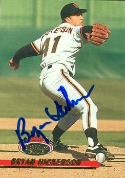 77000 Bryan Hickerson Autographed Baseball Card San Francisco Giants 1993 Tsc No .217