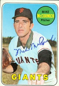 77032 Mike Mccormick Autographed Baseball Card San Francisco Giants 1969 Topps No .517