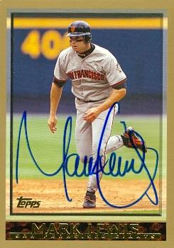 77036 Mark Lewis Autographed Baseball Card San Francisco Giants 1998 Topps No .412