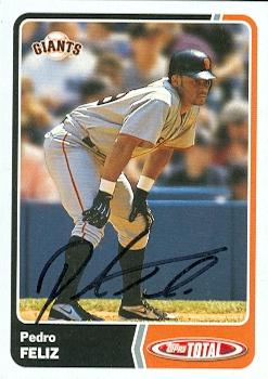 77038 Pedro Feliz Autographed Baseball Card San Francisco Giants 2003 Topps Total No .174