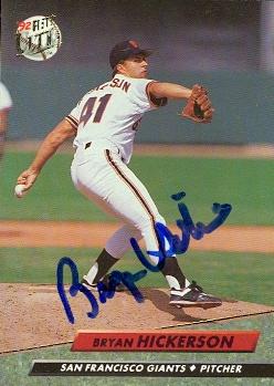 77058 Bryan Hickerson Autographed Baseball Card San Francisco Giants 1992 Fleer Ultra No .589
