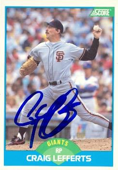 77061 Craig Lefferts Autographed Baseball Card San Francisco Giants 1989 Score No .178