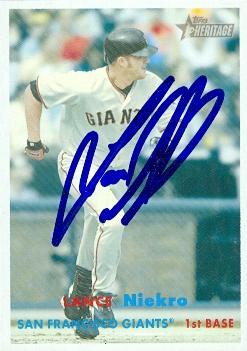 77064 Lance Niekro Autographed Baseball Card San Francisco Giants 2006 Topps Heritage No .464