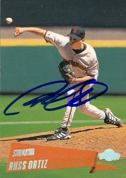 77089 Russ Ortiz Autographed Baseball Card San Francisco Giants 2000 Tsc No .134