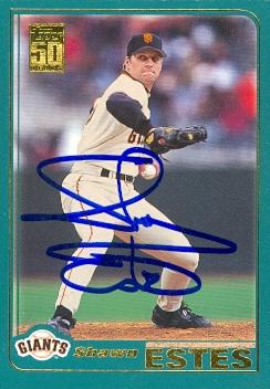 77099 Shawn Estes Autographed Baseball Card San Francisco Giants 2001 Topps No .437