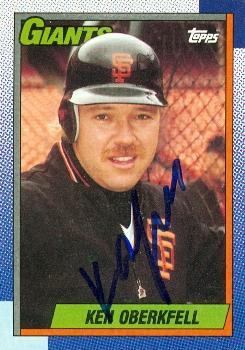 77114 Ken Oberkfell Autographed Baseball Card San Francisco Giants 1990 Topps No .488