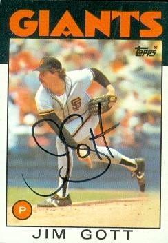 77115 Jim Gott Autographed Baseball Card San Francisco Giants 1986 Topps No .463