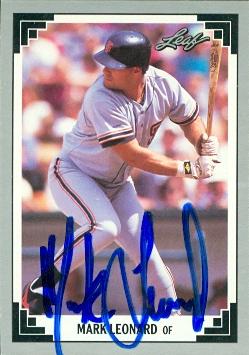 77119 Mark Leonard Autographed Baseball Card San Francisco Giants 1991 Leaf No .369
