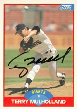 77120 Terry Mulholland Autographed Baseball Card San Francisco Giants 1989 Score No .474