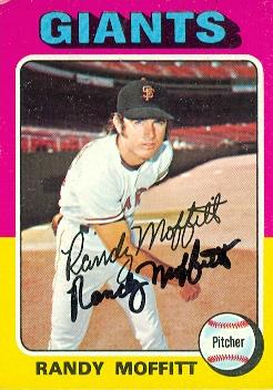 77144 Randy Moffitt Autographed Baseball Card San Francisco Giants 1975 Topps No .132