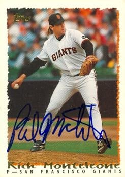 77146 Rich Monteleone Autographed Baseball Card San Francisco Giants 1995 Topps No .453