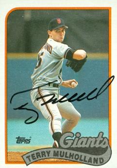 77156 Terry Mulholland Autographed Baseball Card San Francisco Giants 1989 Topps No .41