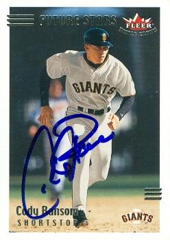 77160 Cody Ransom Autographed Baseball Card San Francisco Giants 2002 Fleer Triple Crown No .212