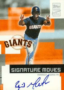 77165 Ramon Moreta Autographed Baseball Card San Francisco Giants 2002 Topps Signature Moves No .Ta=Rm
