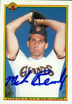77176 Mike Remlinger Autographed Baseball Card San Francisco Giants 1990 Bowman No .227