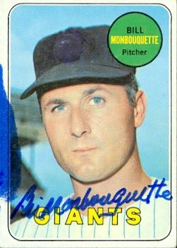 77187 Bill Monbouquette Autographed Baseball Card San Francisco Giants 1969 Topps No .64