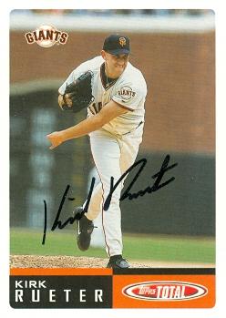 77193 Kirk Rueter Autographed Baseball Card San Francisco Giants 2002 Topps Total No .402