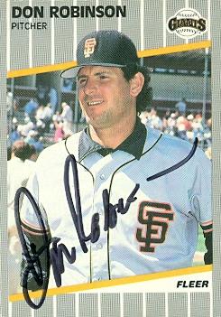 77200 Don Robinson Autographed Baseball Card San Francisco Giants 1989 Fleer No .342
