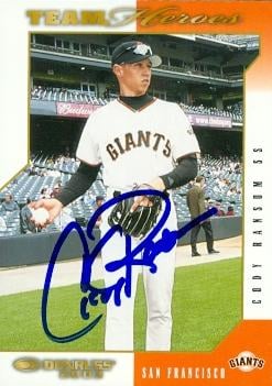 77203 Cody Ransom Autographed Baseball Card San Francisco Giants 2003 Donruss No .431