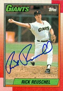 77205 Rick Reuschel Autographed Baseball Card San Francisco Giants 1990 Topps No .190