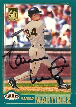 77211 Ramon Martinez Autographed Baseball Card San Francisco Giants 2001 Topps No .253
