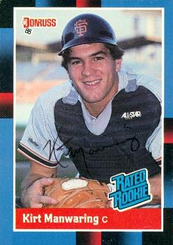 77213 Kirt Manwaring Autographed Baseball Card San Francisco Giants 1988 Donruss No .39