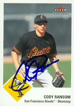 77220 Cody Ransom Autographed Baseball Card San Francisco Giants 2003 Fleer Tradition No .386