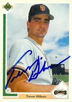 77226 Trevor Wilson Autographed Baseball Card San Francisco Giants 1991 Upper Deck No .653