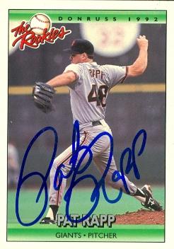 77232 Pat Rapp Autographed Baseball Card San Francisco Giants 1992 Donruss Rookie No .99
