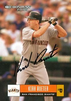 77247 Kirk Rueter Autographed Baseball Card San Francisco Giants 2005 Donruss No .325