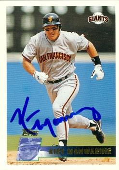 77258 Kirt Manwaring Autographed Baseball Card San Francisco Giants 1996 Topps No .260