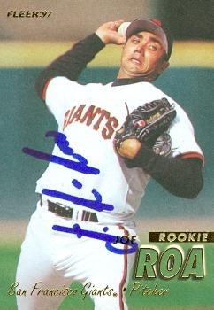 77262 Joe Roa Autographed Baseball Card San Francisco Giants 1997 Fleer Rookie No .583