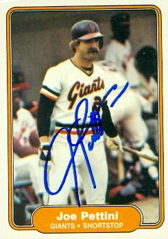 77264 Joe Pettini Autographed Baseball Card San Francisco Giants 1982 Fleer No .398