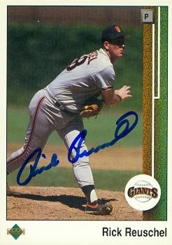 77269 Rick Reuschel Autographed Baseball Card San Francisco Giants 1989 Upper Deck No .194