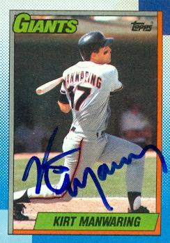77272 Kirt Manwaring Autographed Baseball Card San Francisco Giants 1990 Topps No .678