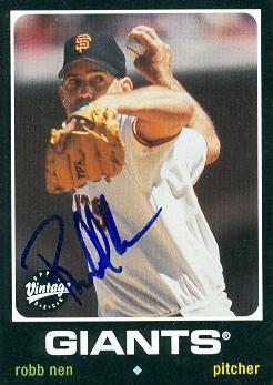 77273 Robb Nen Autographed Baseball Card San Francisco Giants 2002 Ud Vintage No .205