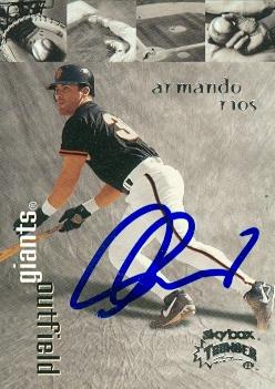 77277 Armando Rios Autographed Baseball Card San Francisco Giants 1999 Skybox Thunder No .237