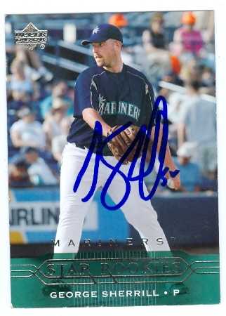 81678 George Sherrill Autographed Baseball Card Seattle Mariners 2004 Upper Deck Rookie No .243