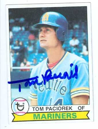 81679 Tom Paciorek Autographed Baseball Card Seattle Mariners 1979 Topps No .141