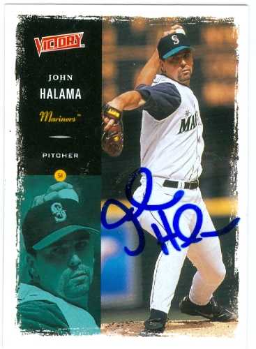 81807 John Halama Autographed Baseball Card Seattle Mariners 2000 Upper Deck Victory No .163