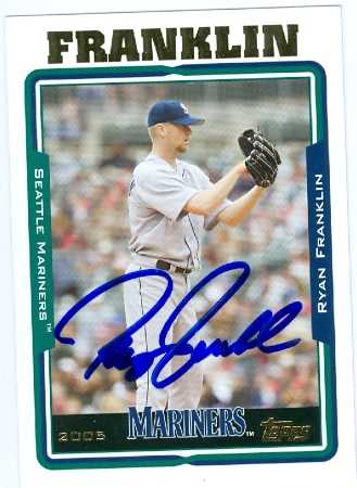 81814 Ryan Franklin Autographed Baseball Card Seattle Mariners 2005 Topps No .67